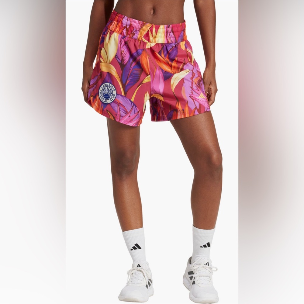 FARM Rio Pink Orange Yellow Tropical Print Athletic Shorts